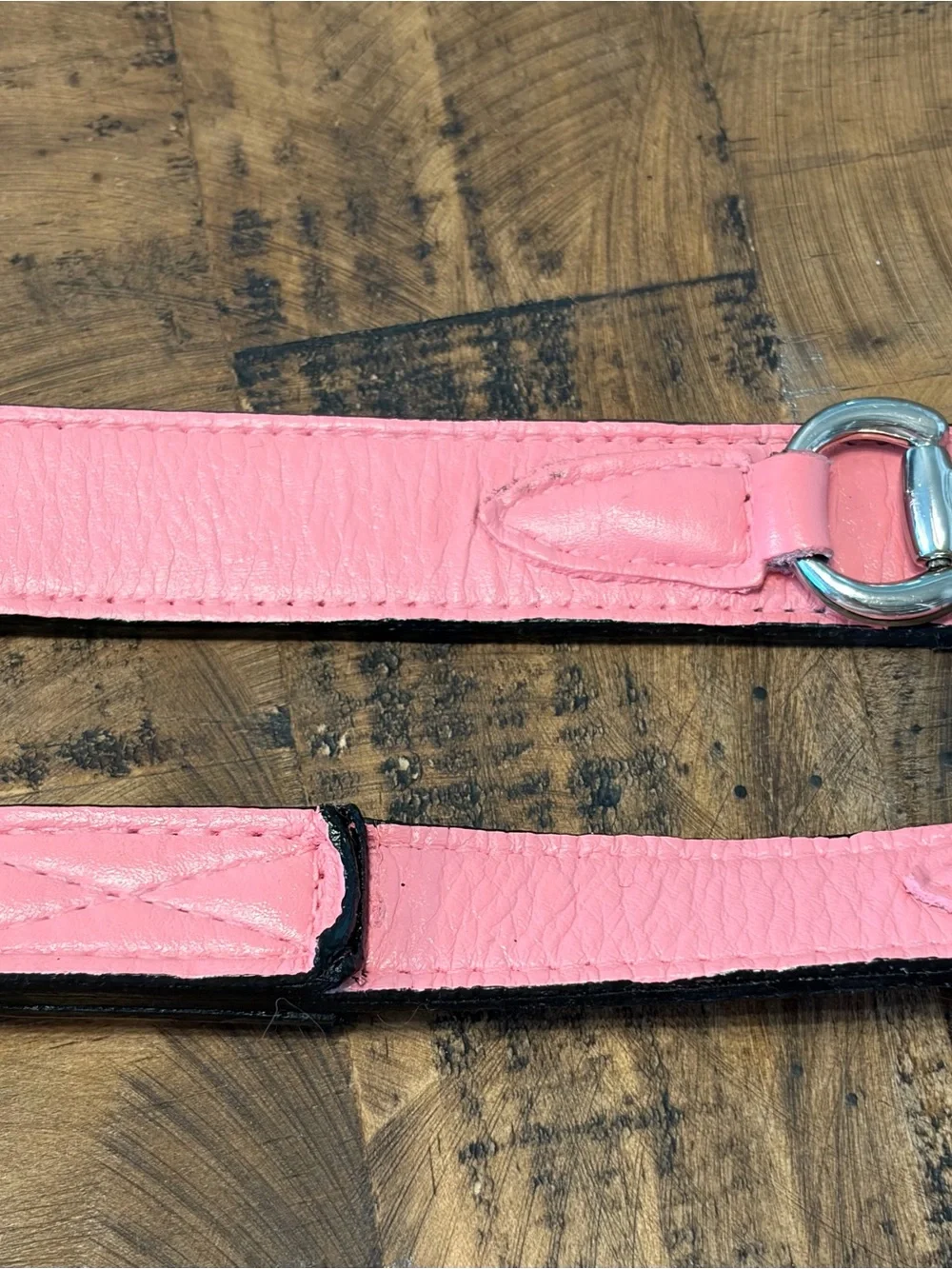 Pink Leather Collar & Leash